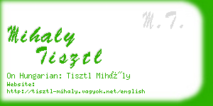 mihaly tisztl business card